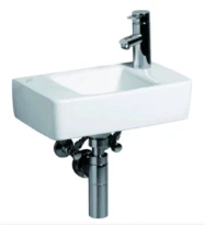Geberit Renova Plan lave-mains 400 x 250 mm - blanc KeraTect - avec trou de robinet droite - sans trop-plein
