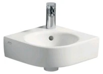 Geberit Renova Nr1 Comprimo lave-mains d'angle 320 x 320 mm - blanc - avec trou de robinet - avec trop-plein