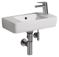 Geberit Renova Compact lave-mains 500 x 250 mm - blanc - avec trou de robinet droite - avec trop-plein