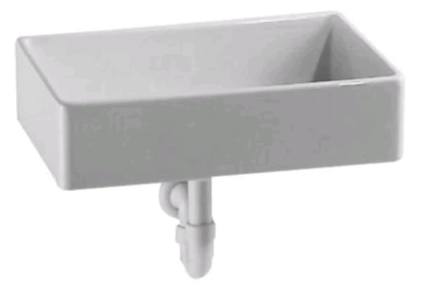 bac multi-usages geberit publica sans trop-plein: b=50cm, t=40cm, trop-plein=sans, blanc