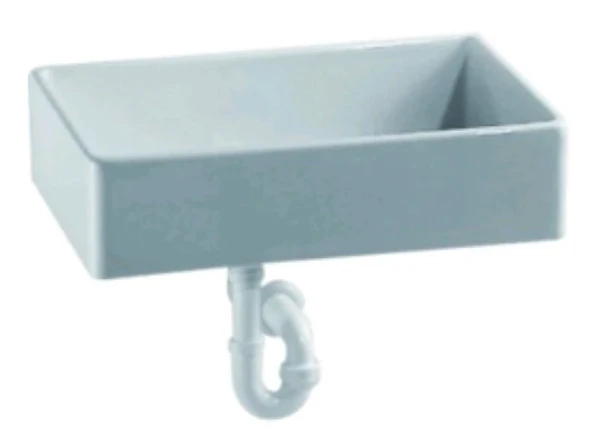 bac multi-usages geberit publica sans trop-plein: b=60cm, t=40cm, trop-plein=sans, blanc
