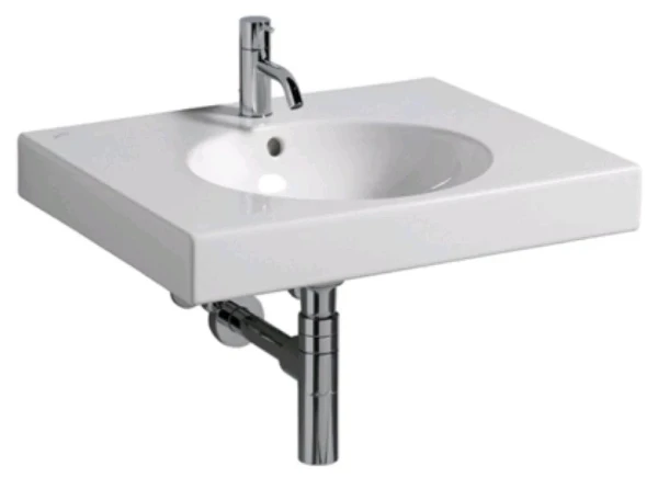 Geberit Preciosa II wastafel 600 x 500 mm - wit - met kraangat - met overloop