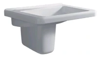 Geberit Renova Comfort lavabo 550 x 550 mm - blanc KeraTect - sans trou de robinet - sans trop-plein