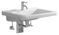Geberit Renova Comfort lavabo 550 x 550 mm - blanc KeraTect - avec trou de robinet - sans trop-plein