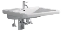 Geberit Renova Comfort Square lavabo 650 x 550 mm - blanc KeraTect - avec trou de robinet - avec trop-plein