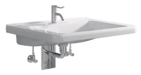 Geberit Renova Nr1 Comfort lavabo pour les personnes handicapées 650 x 550 mm - blanc Keralith - avec trou de robinet - sans trop-plein - accessible