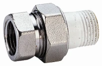 Giacomini  R18 raccord a 3 pcs modele droit chromé fxm G 3/8”F x G 3/8”M