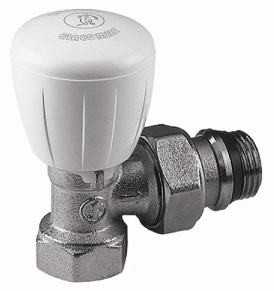Giacomini   haakse thermostatiseerbare radiatorkraan 3/4 x 3/4