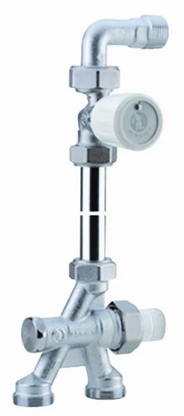 Giacomini ensemble 3 voies thermostatisable 50% raccordement sol 50 mm avec vanne radiateur droit avec coude 1/2 x 18AA