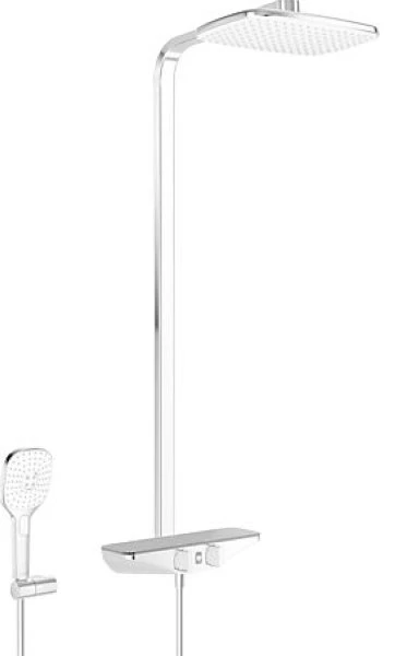 Hansa Hansaemotion Wellfit colonne de douche blanc/chromé thermostat.système de douche+douchette+support
