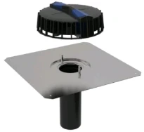 Geberit Pluvia entonnoir avec plaque d'étanchéité 90 mm (débit d'évacuation maximal 25l/s)