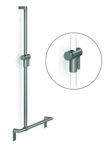 Normbau Cavere Main courante de maintien avec support de douchette à position réglable, 600 x 1200 mm, Cavere® anthracite métallisé 095