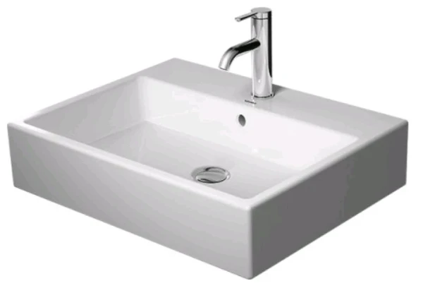 Duravit Vero Air wastafel 600 x 470 mm - wit - met kraangat - met overloop - geslepen