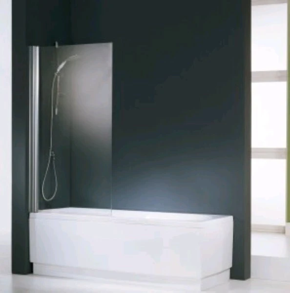 AURORAN170-1B BADSCHERM NOVELLINI AURORA 70 - 150 ! mat chroom veiligheidsglas transparant omkeerbaar