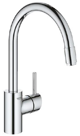 Grohe Concetto new eengreepskeukenmengkraan - chroom - met hoge uitloop - uitrekbare mousseur