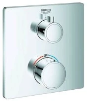Grohe Grohtherm mitigeur douche thermostatique 1/2 Smartbox - carré chromé pour 2 sorties avec vanne d'arrêt intégré