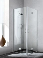 PORTE DE DOUCHE PENDULAIRE KERMI LIGA 100 - 200 ! cm gris argent mat verre de securite . .