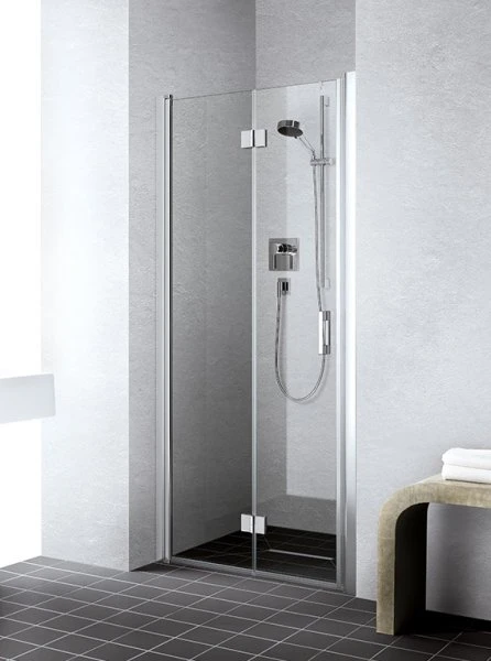 LI2SL080201AK Kermi Liga 2SL pendelvouwdeur 800 x 2000 mm - verstelbaarheid 760-810 mm - SIMG ESG helder scharnierzijde links - profiel : zilver matglans