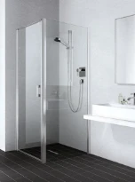 KERMI Liga zijwand helder gl (tub) 735-760x2000mm zilver mat