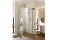 KERMI Liga zijwand helder gl(tub) 985x1010x2000mm zilver hoogglans