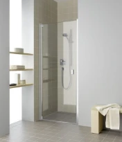 PORTE DE DOUCHE TOURNANTE KERMI RAYA 80 - 200 ! cm gris argent mat verre de securite niche.reglable 76,8-80,8cm charnière droite+clean