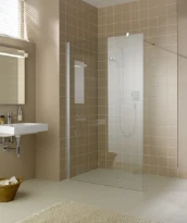 KERMI Walk-in-shower vrijstaande wand omkeerbaar helder gl 79-81x200 zilver hoogglans