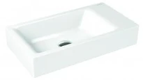 Kaldewei Puro lave-mains 550 x 300 x 100 mm - blanc alpine - avec trou de robinet droite - sans trop-plein - effet perlé