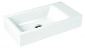 Kaldewei Puro lave-mains 550 x 300 x 100 mm - blanc alpine - avec trou de robinet droite - sans trop-plein - effet perlé
