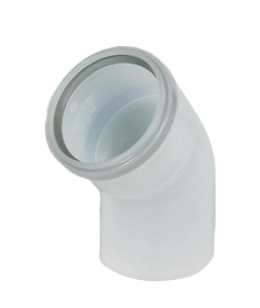 Ubbink Rolux PP rookgasafvoerbocht 45° MF 80 x 80 mm - wit