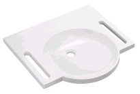 Hewi serie 950 lavabo 600 x 550 mm - blanc alpin - sans trou de robinet - sans trop-plein - avec poignées