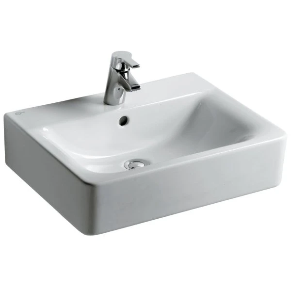 Ideal Standard Connect wastafel 550 x 460 mm - wit - met kraangat - met overloop