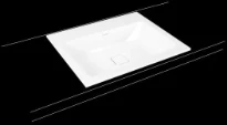 Kaldewei Cono lavabo encastré 600 x 500 x 14 mm - blanc alpine - avec trou de robinet - sans trop-plein - effet perlé