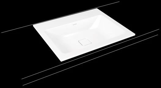 Kaldewei Cono lavabo encastré 600 x 500 x 14 mm - blanc alpine - avec trou de robinet - sans trop-plein - effet perlé