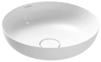 Kaldewei Miena vasque de lavabo ronde 380 mm - blanc alpine - sans trou de robinet - sans trop-plein - effet perlé