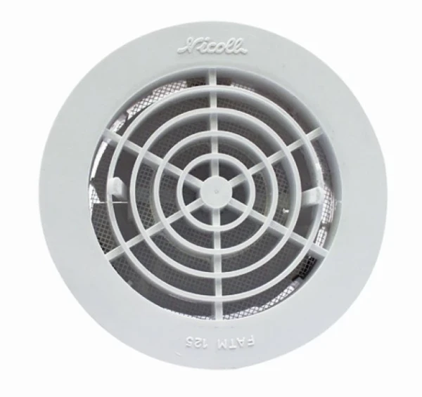 Nicoll Vent ventilatierooster 160 mm - wit - met muggengaas