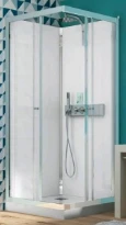 CABINE DE DOUCHE KINEDO EDEN 90 - 90 o 209 ! cm chromé verre de securite thermostat-douchette pluviale-porte coulissant