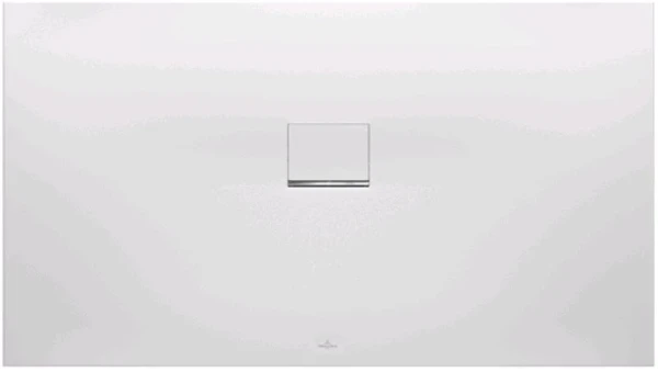 Villeroy & Boch Squaro Infinity douchebak 1600 x 900 x 40 mm - edelweiss - met afvoerkap - met verchroomde lijst