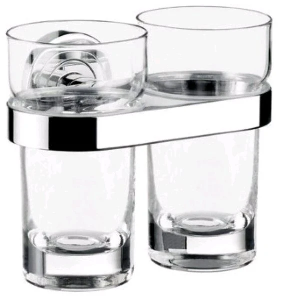 Emco Polo dubbele glashouder kristal helder chroom