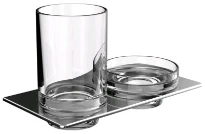 Emco Art glas en zeephouder chroom incl glasdeel helder