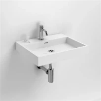 Clou Wash Me lavabo à poser/mural 500 x 420 x 80 mm - blanc - marbre minéral - sans trou de robinet - avec trop-plein