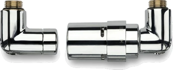 VENTIELSET VASCO 1/2 chroom design haaks rechts-met thermostaatkop