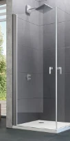HÜPPE Design Pure zwaaideur voor zijwand helder glas 885 - 900mm H1900 mm zilver mat