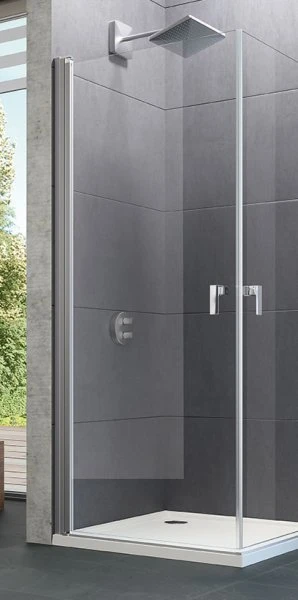 HÜPPE Design Pure zwaaideur voor zijwand helder glas 785 - 800mm H1900 mm zilver mat