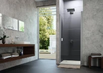 HÜPPE Design Pure zwaaideur voor nis helder glas 765 - 795mm H2000 mm zilver mat