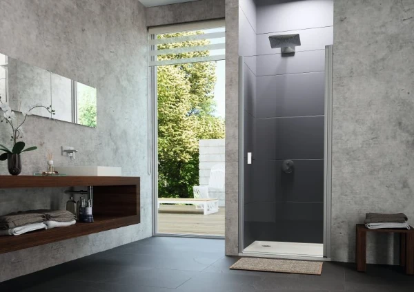 HÜPPE Design Pure zwaaideur voor nis helder glas 765 - 795mm H2000 mm zilver mat