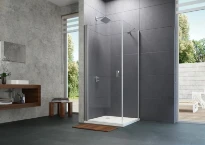 HÜPPE Design Pure zwaaideur voor zijwand helder glas 985 - 1000mm H2000 mm zilver mat