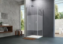 HÜPPE Design Pure zwaaideur voor zijwand intimi glas 985 - 1000mm H2000 mm zilver mat