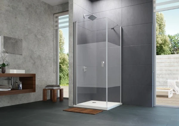 HÜPPE Design Pure zwaaideur voor zijwand intimi glas 985 - 1000mm H2000 mm zilver mat