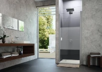 HÜPPE Design Pure zwaaideur voor nis intimi glas 765 - 795mm H2000 mm zilver mat