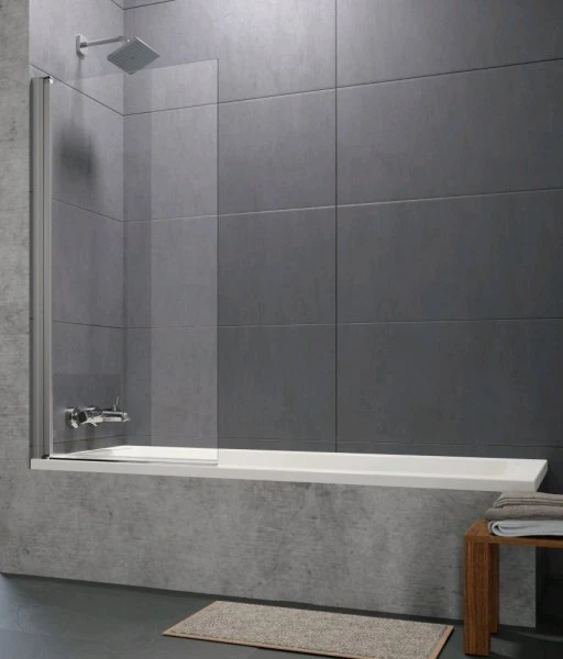 8P1901087321 HÜPPE Design Pure badklwand 1-del echtgl 75-76,5x150cm vierk prof zilver